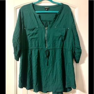 Torrid emerald green blouse